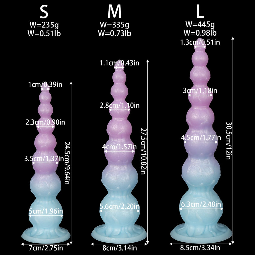 Long 8-Bead Flexible Silicone Anal Plug