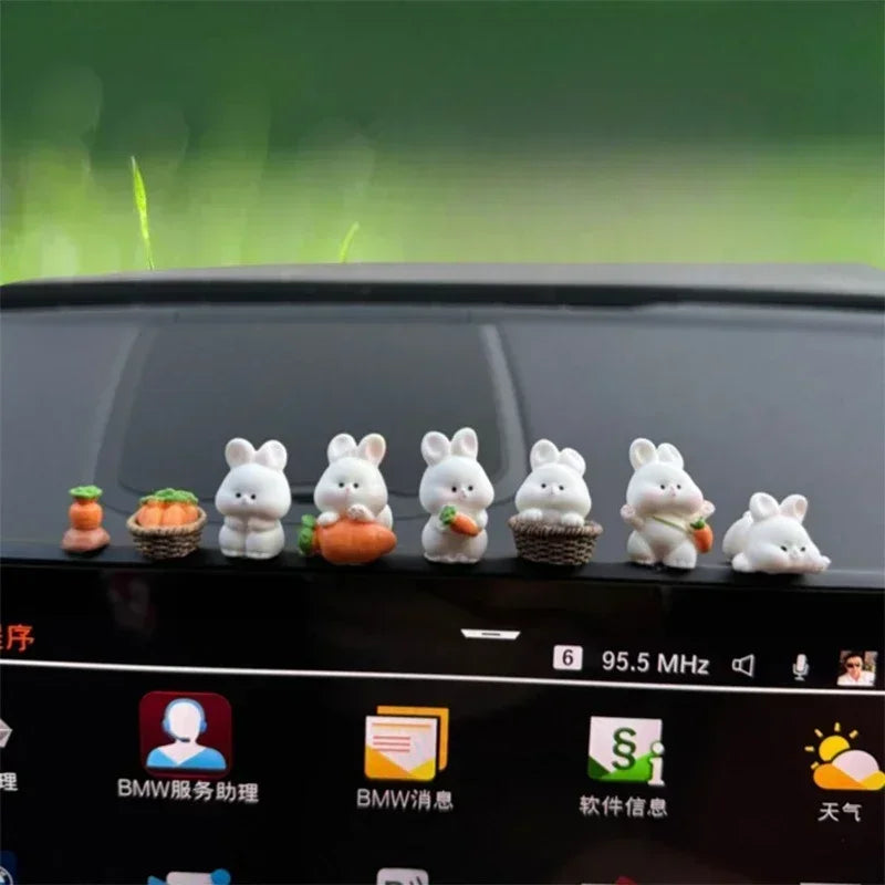 New Car Interior Accessories Cartoon Cute Bunny Car Ornaments Car Center Console Car Decoration Supplies