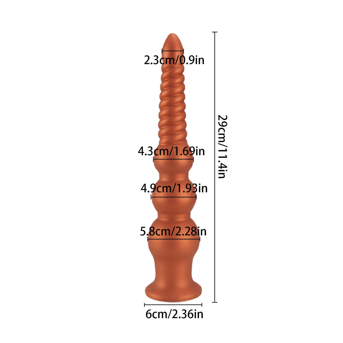 Gold Spiral Silicone Anal Bead Plug