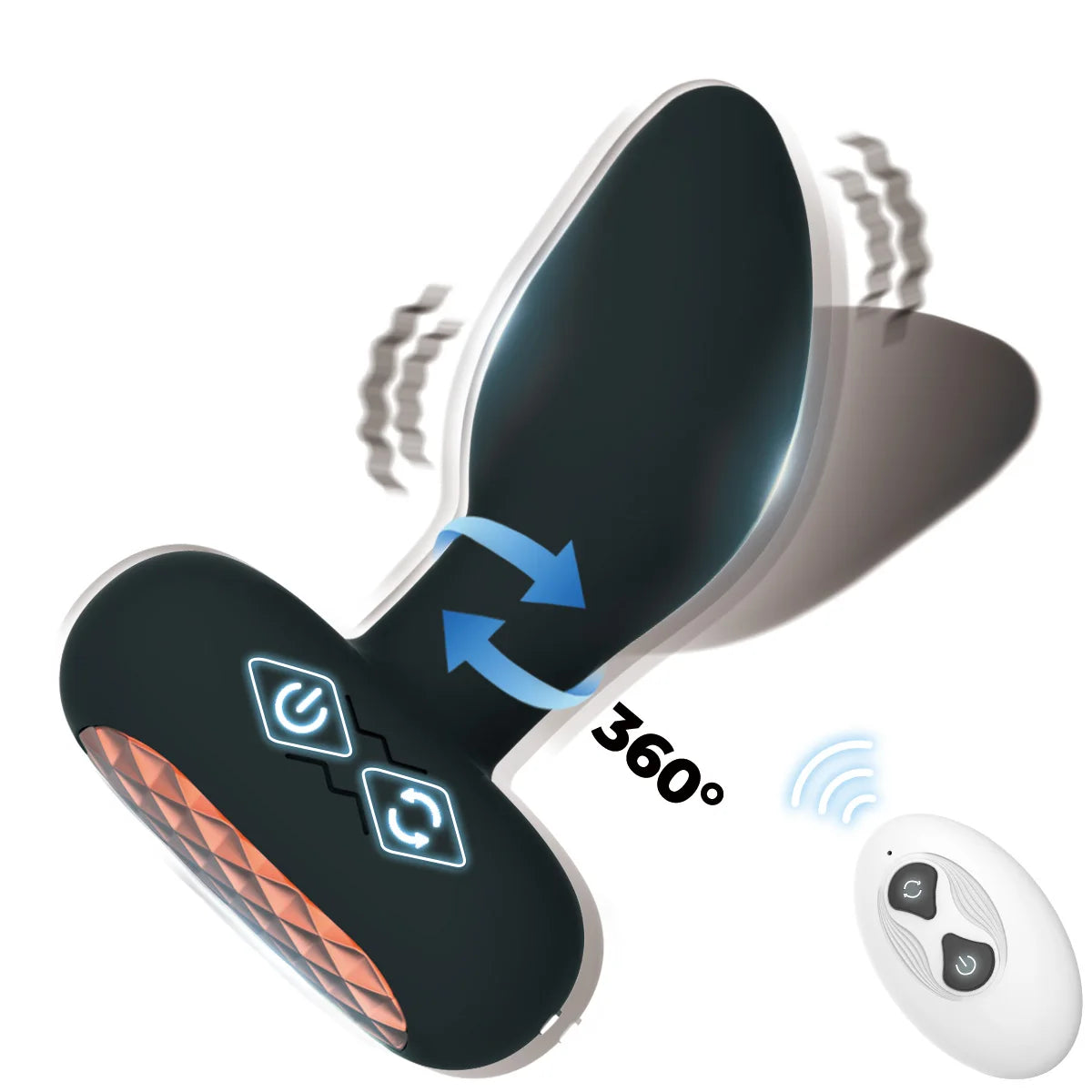 Remote Vibrating & Rotating Anal Plug – 10 Vibrations/6 Rotations