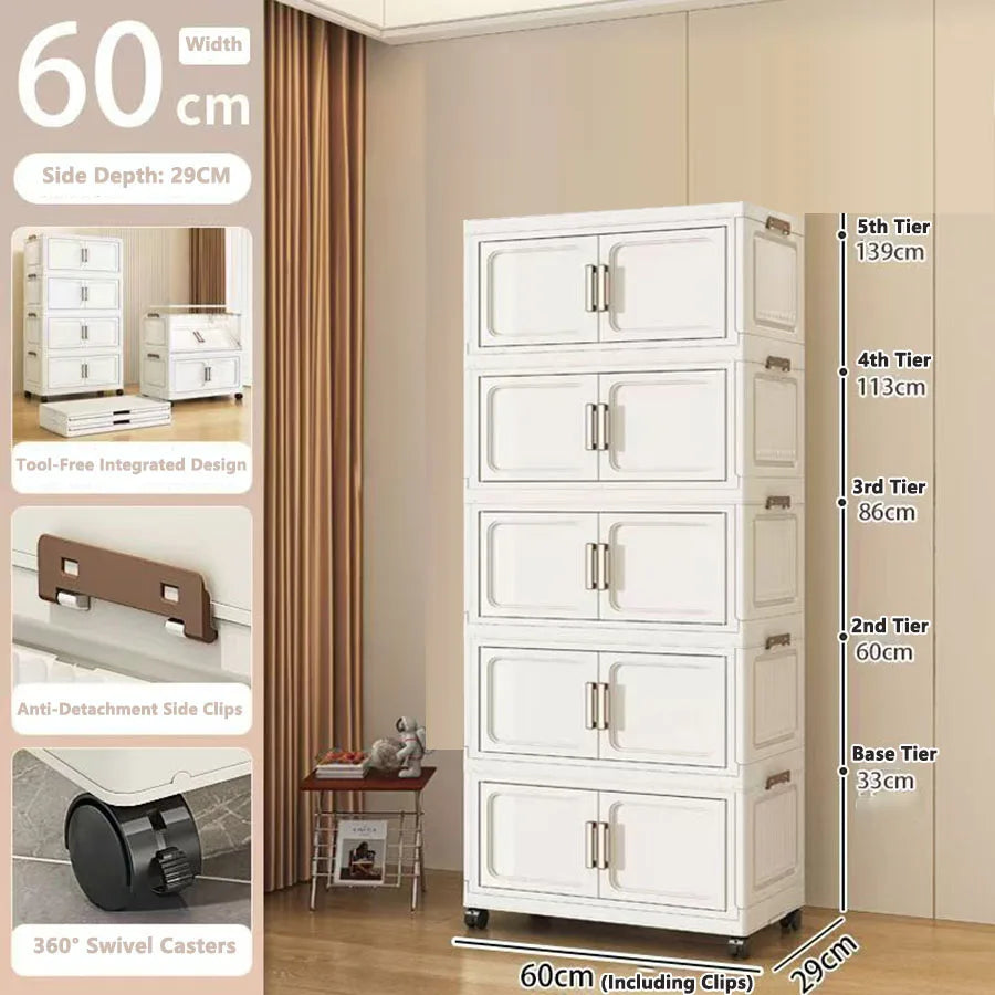 Foldable Multi-Drawer Storage Cabinet
