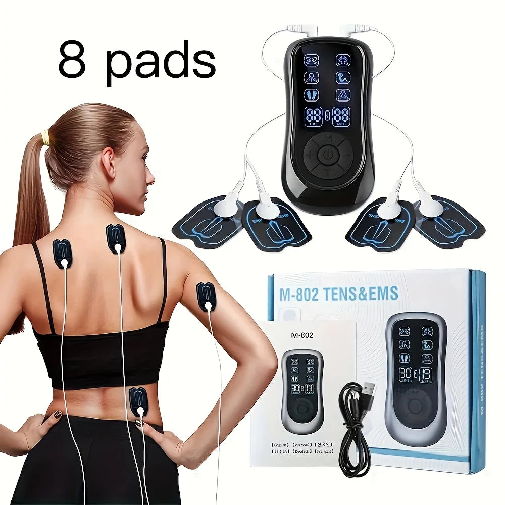 USB-Rechargeable 8-Electrode TENS Muscle Stimulator