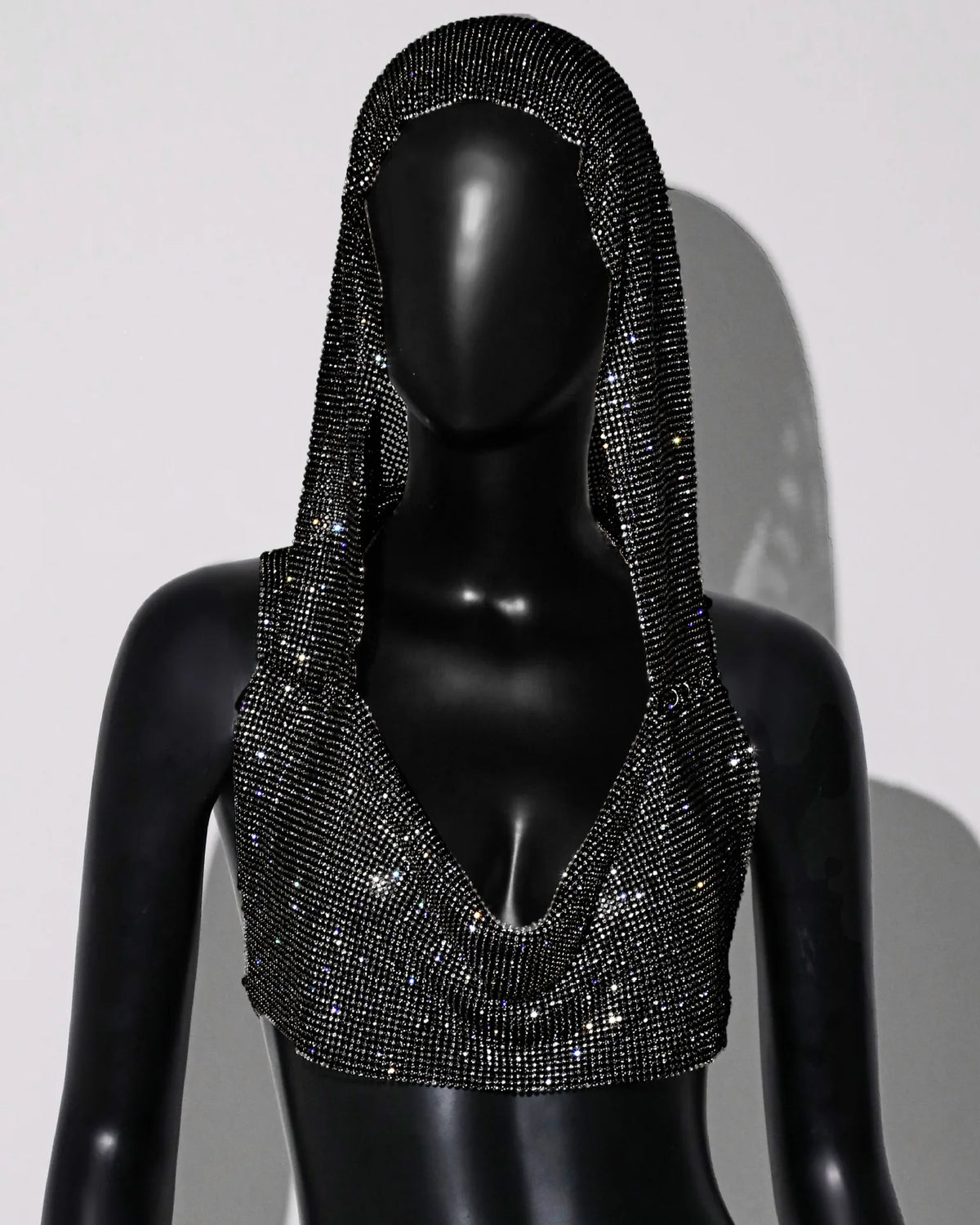 Women's Rhinestone Fishnet Crop Tank Top