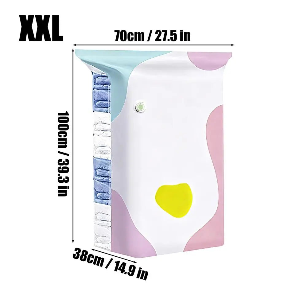 Vacuum Storage Bag Compression No-Pump Packing Sealing Comforter Organizer Space Saving Vacuum Bags for Clothes Blanket Mattress