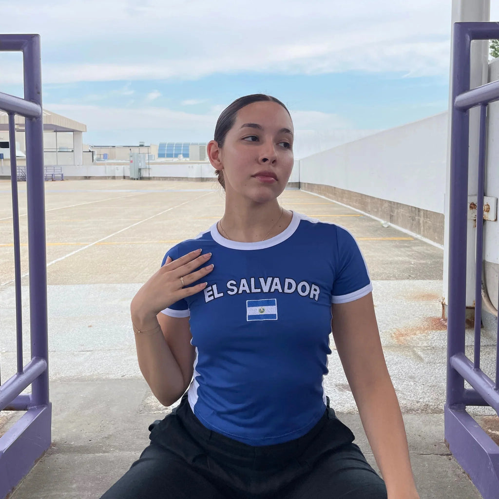 El Salvador Graphic Y2K Baby Tee