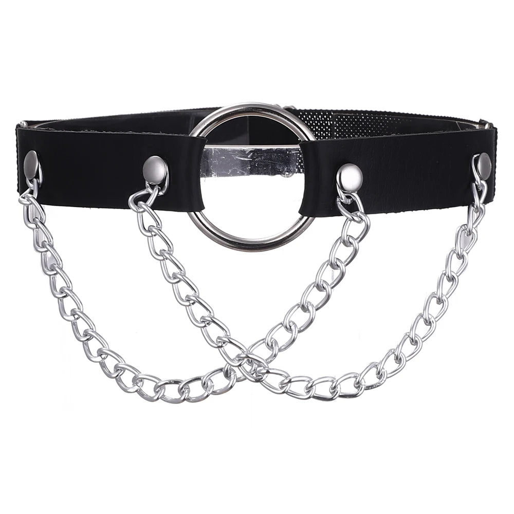 Women's Black Heart & Spike Thigh Chain