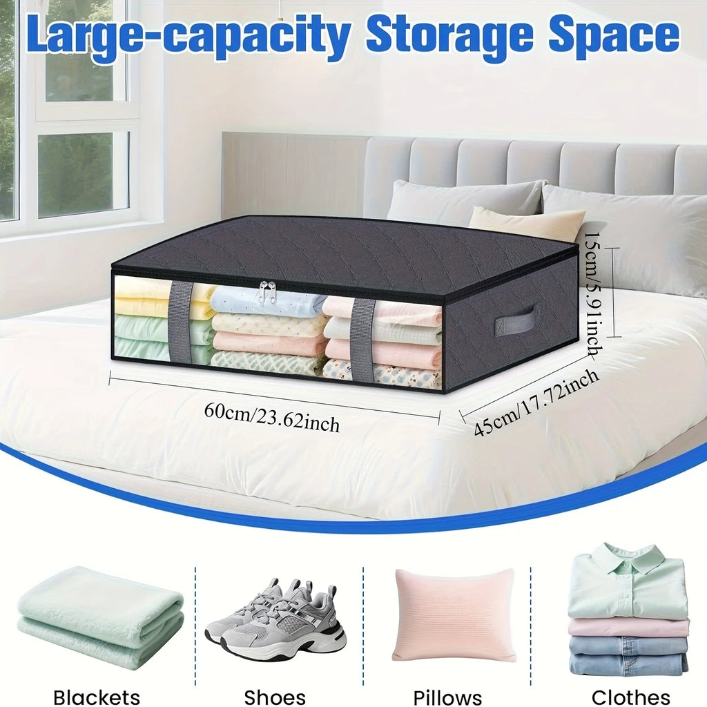 4 Pack Under Bed Storage Containers Blanket Storage Bag Shoe Storage and Organization Space-Saving Bedding Organizer for Bedroom