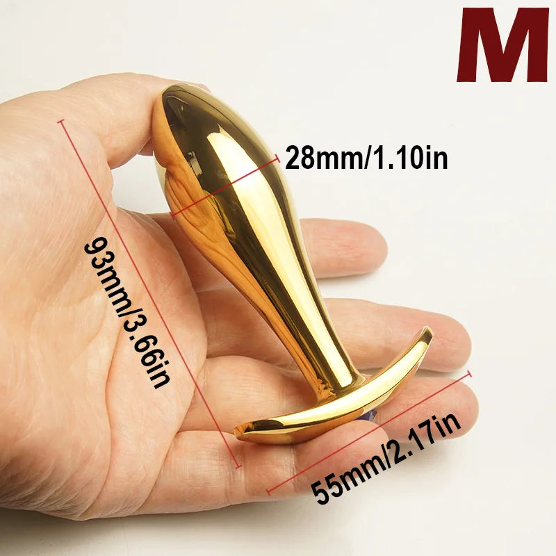 Crystal Diamond Metal Anal Plug with Anchor Base