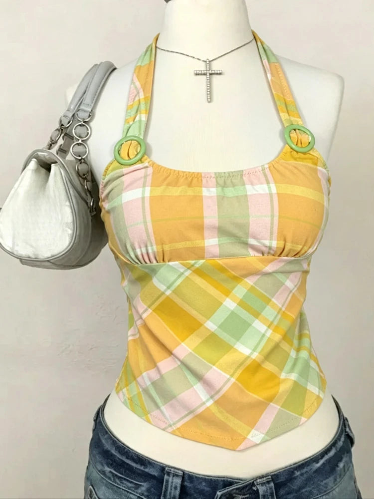 Vintage Y2K Slim Camisole Crop Top