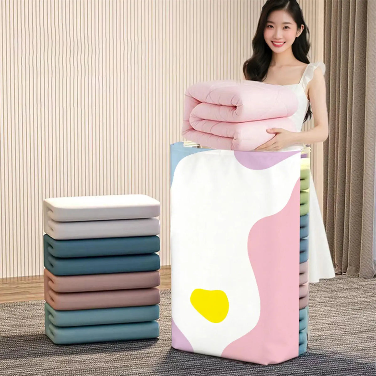 No-Pump Compression Storage Bags for Clothes & Blankets