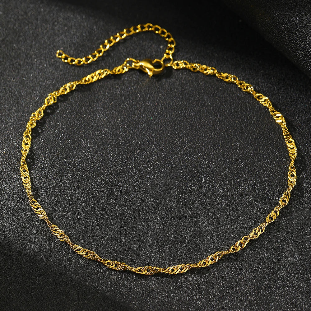 Stainless steel anklet Premium sense of simplicity small delicate anklet New popular light luxury chain anklet For Women Jewelry