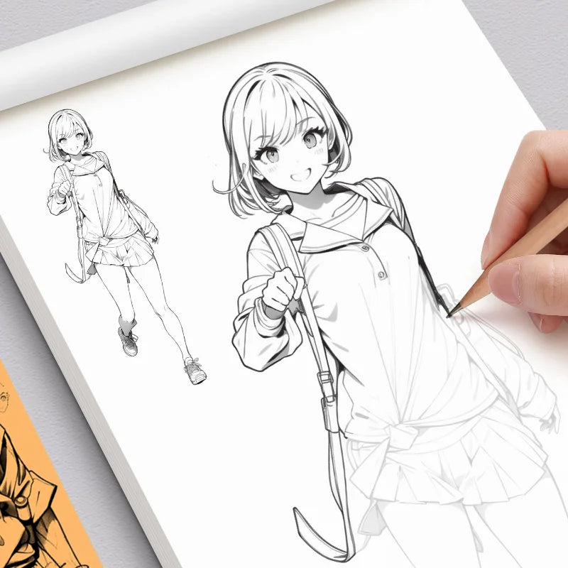 Manga Tracing Book, Anime Character Copying Practice Book, Beginner Self-study Book for Beginners, Beautiful Girl Line Art.