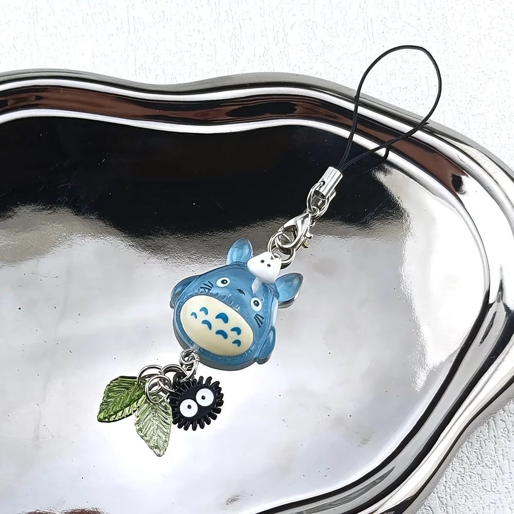 Totoro & Soot Sprite Beaded Phone Charm