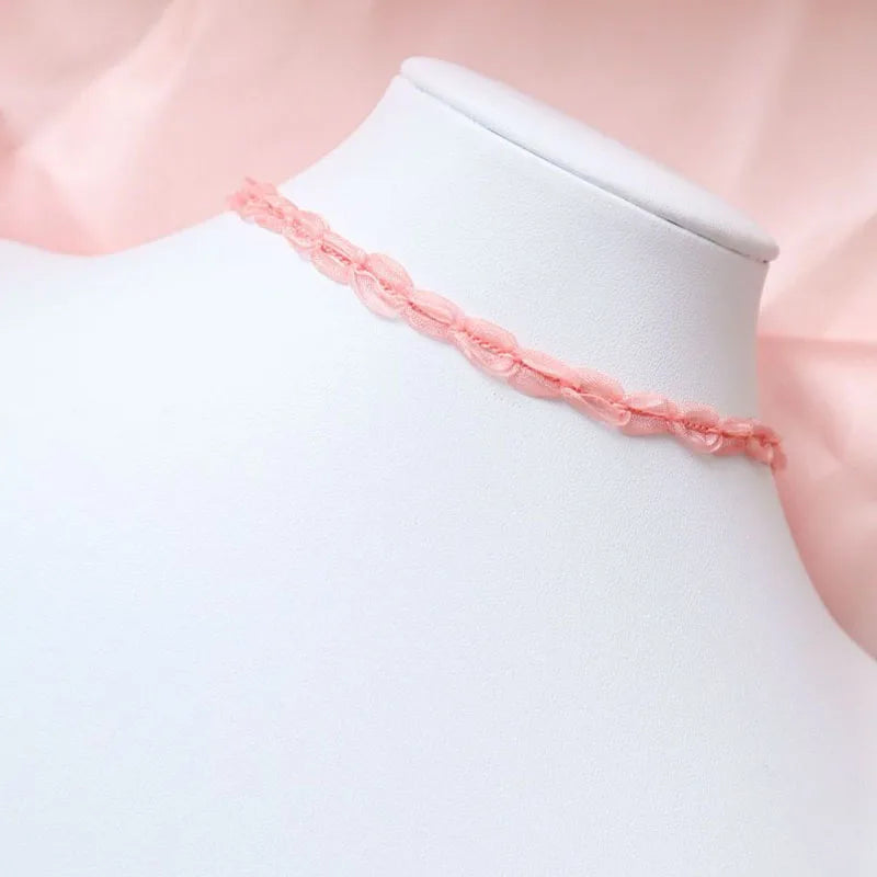 Pink Star, Bow & Bear Lace Choker Necklace