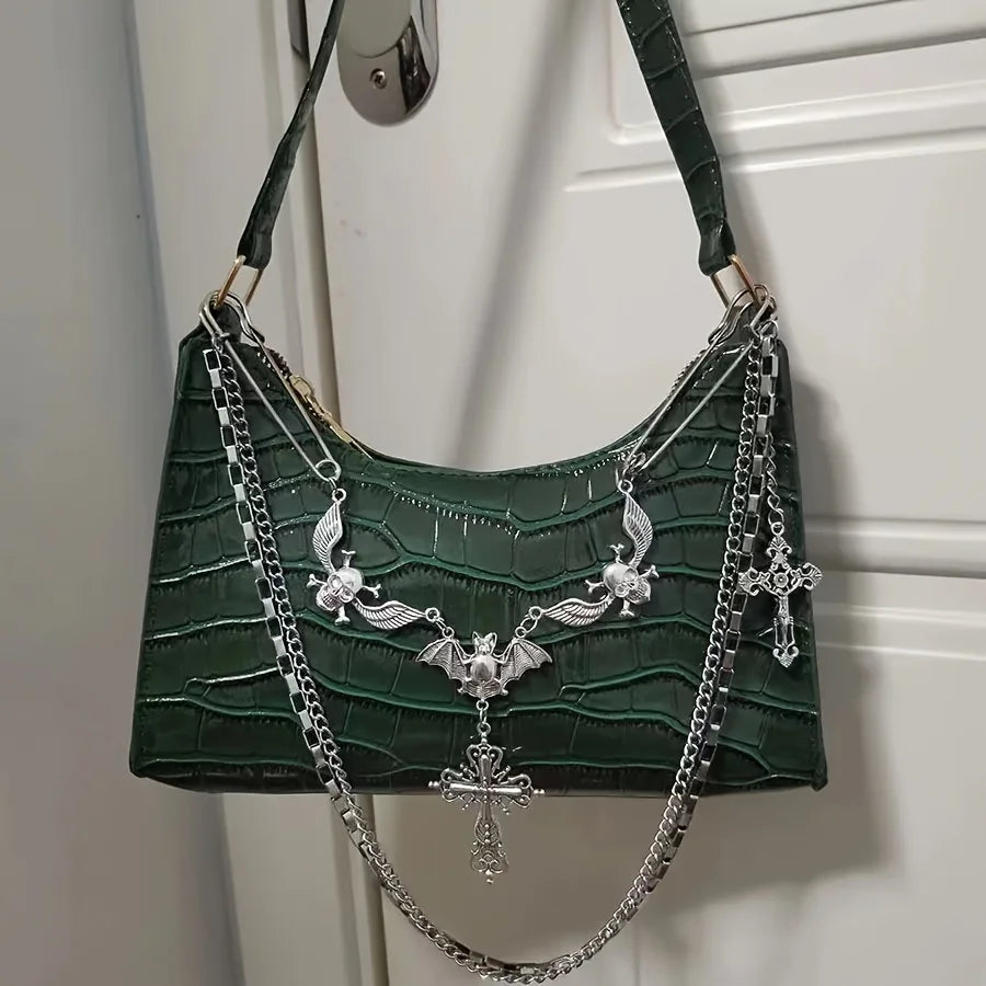 Gothic Skull Chain Shoulder Bag