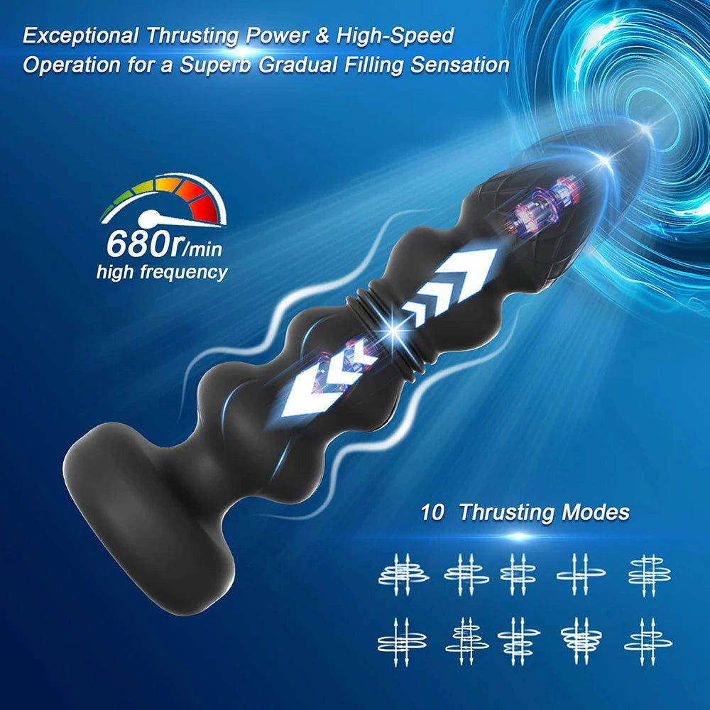 Wireless Remote Telescopic Vibrating Anal Plug