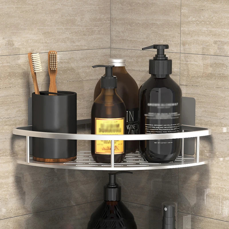 No-Drill Wall-Mounted Corner Shower Organizer