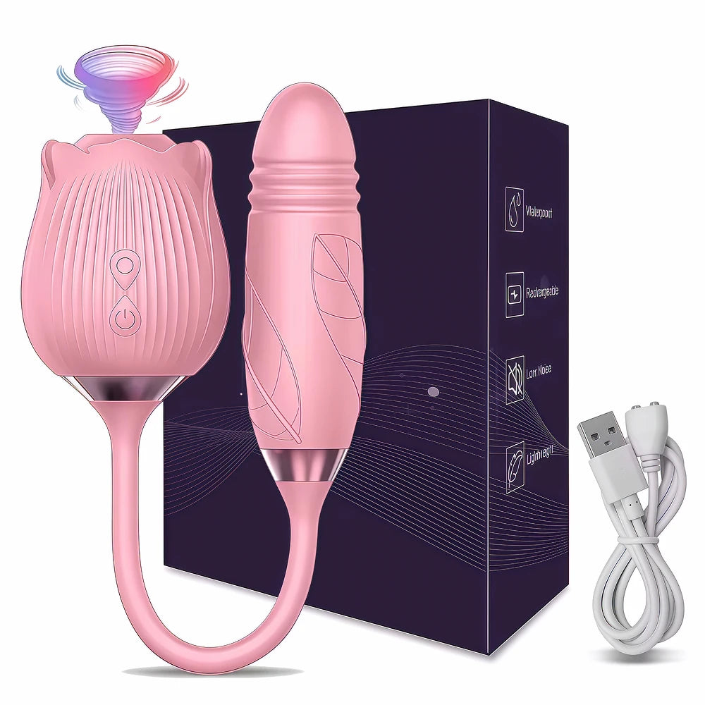 Rose Suction & Thrusting Vibrator for Women