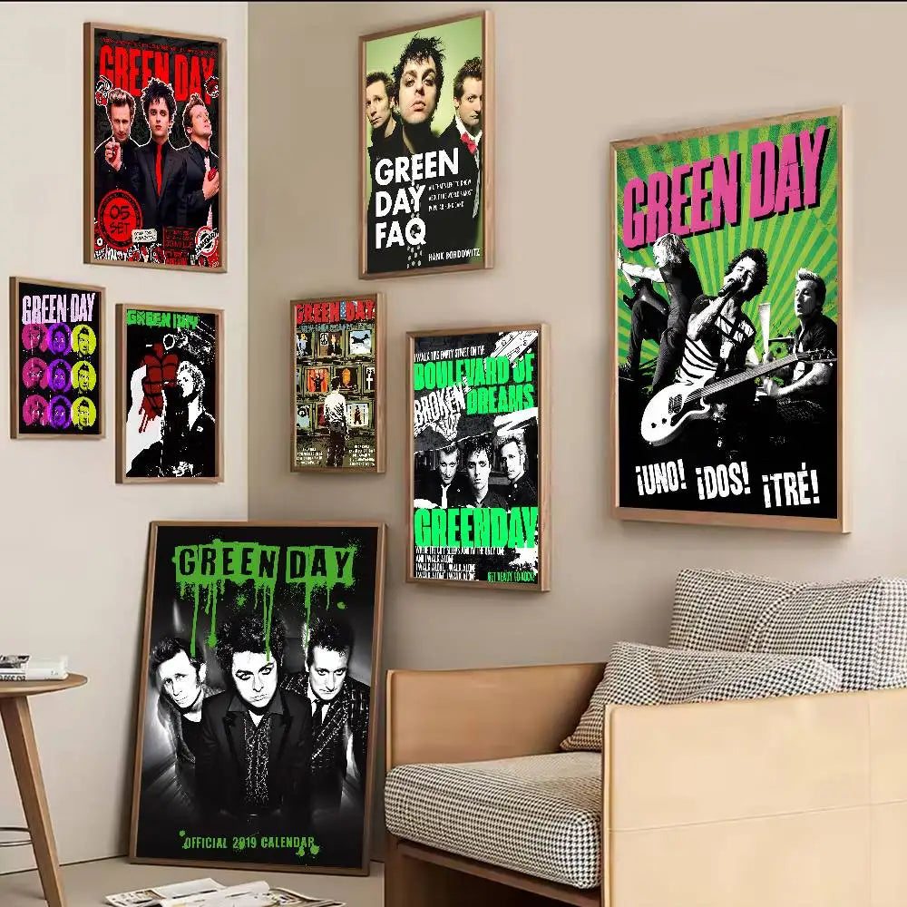 Green Day Rock Band Wall Art Poster