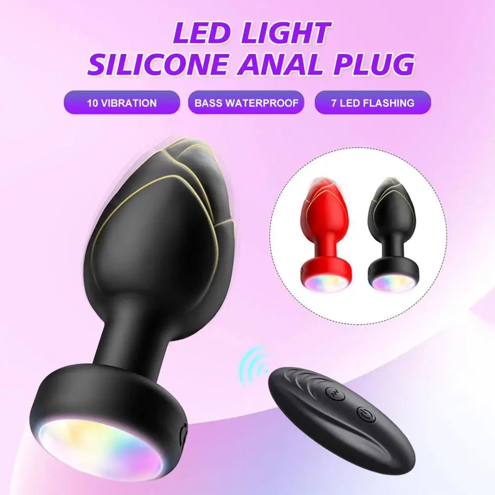 Wireless Remote Vibrating LED Anal Plug