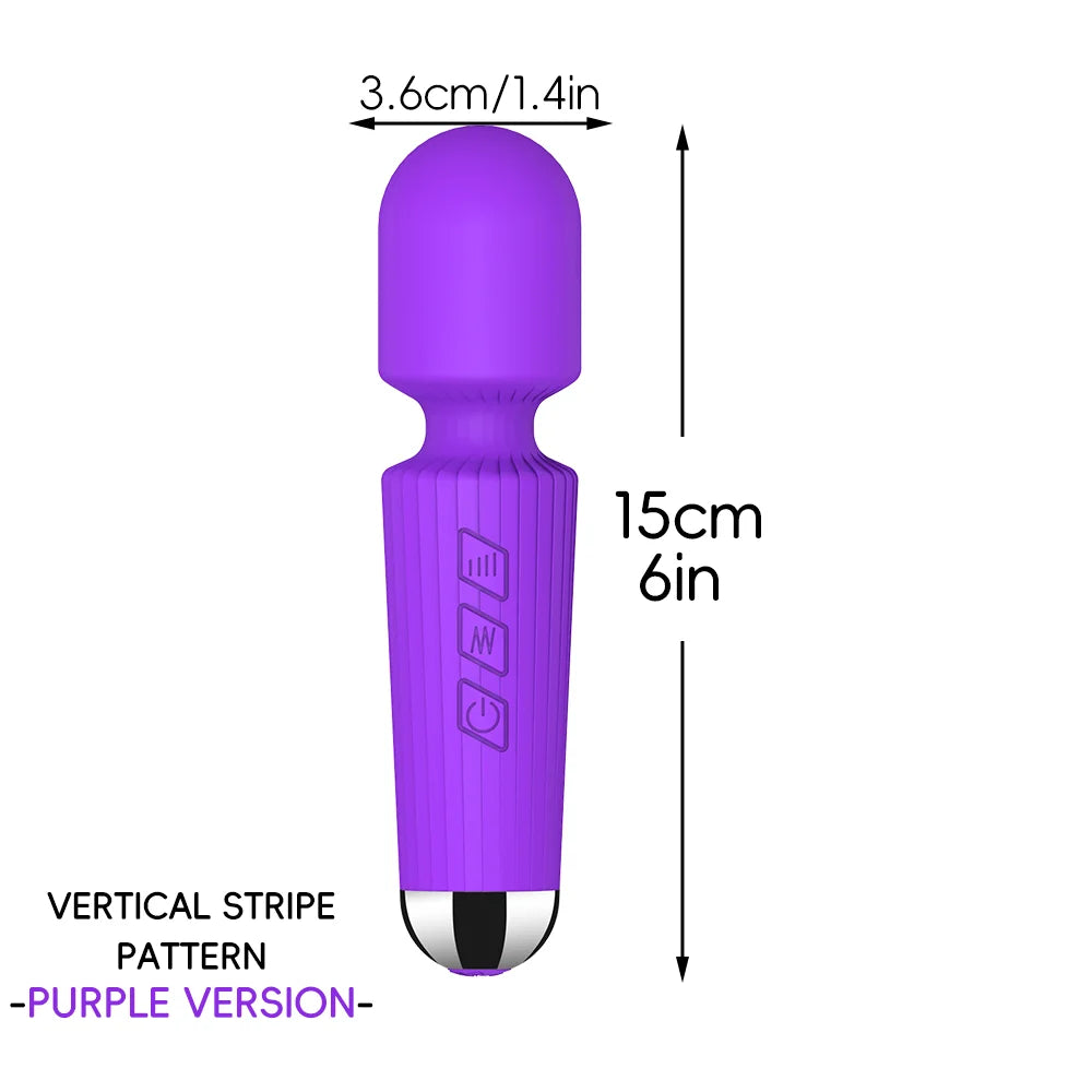 Waterproof Rechargeable Wand Vibrator – 20 Modes/8 Levels
