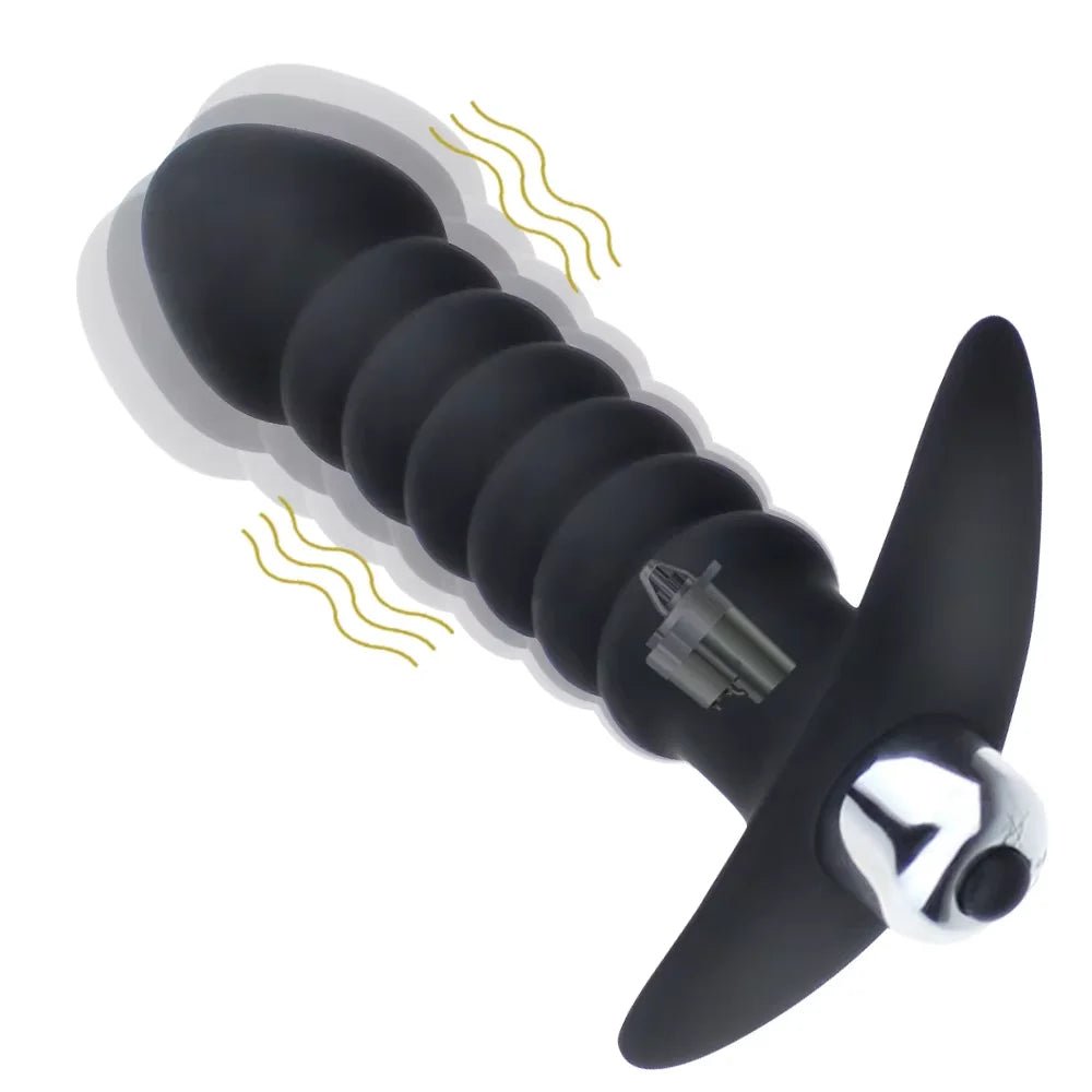 Vibrating Silicone Anal Bead & Plug Set