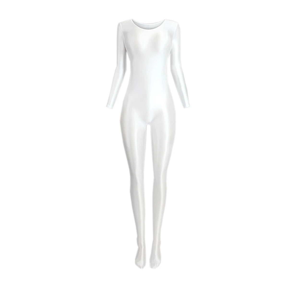 Women's Glossy Long-Sleeve Shaping Jumpsuit