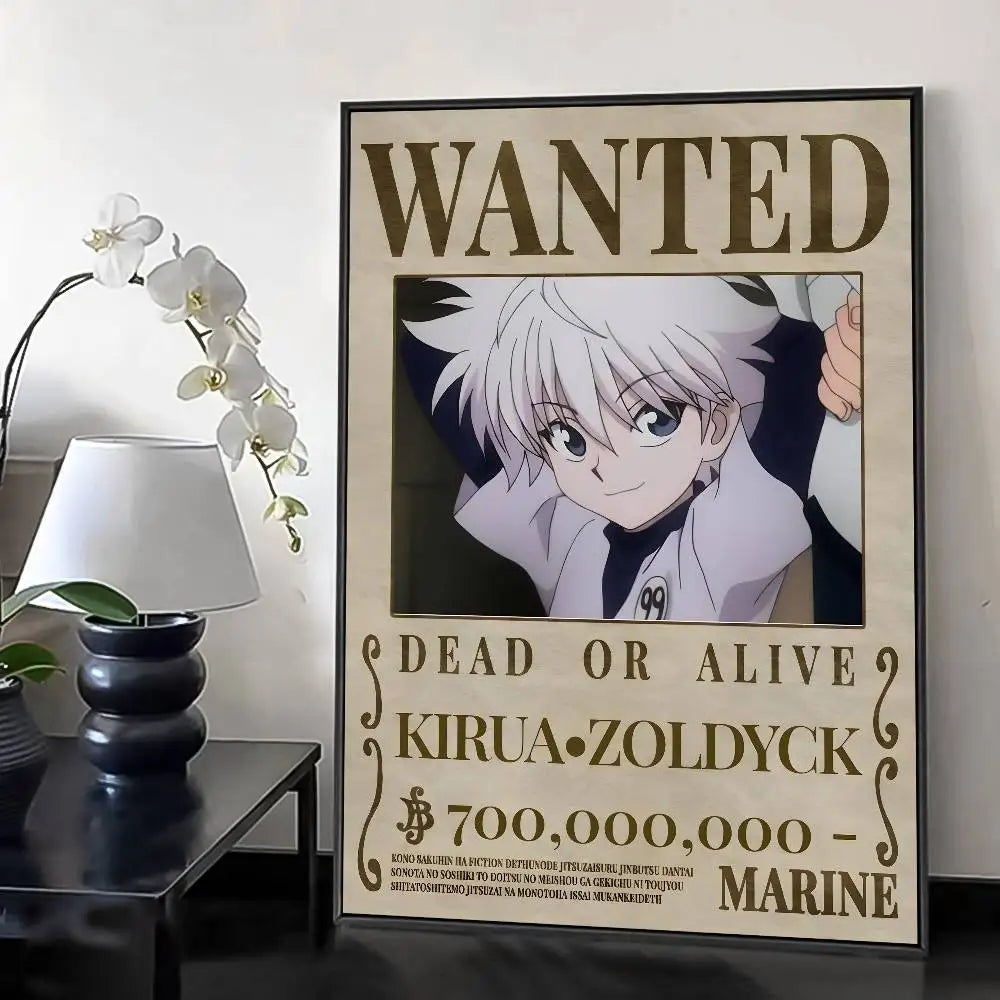 H-HunterXHunter Retro Poster HD Art Sticky Wall Waterproof Home Living Room Bedroom Bar Aesthetic Decoration