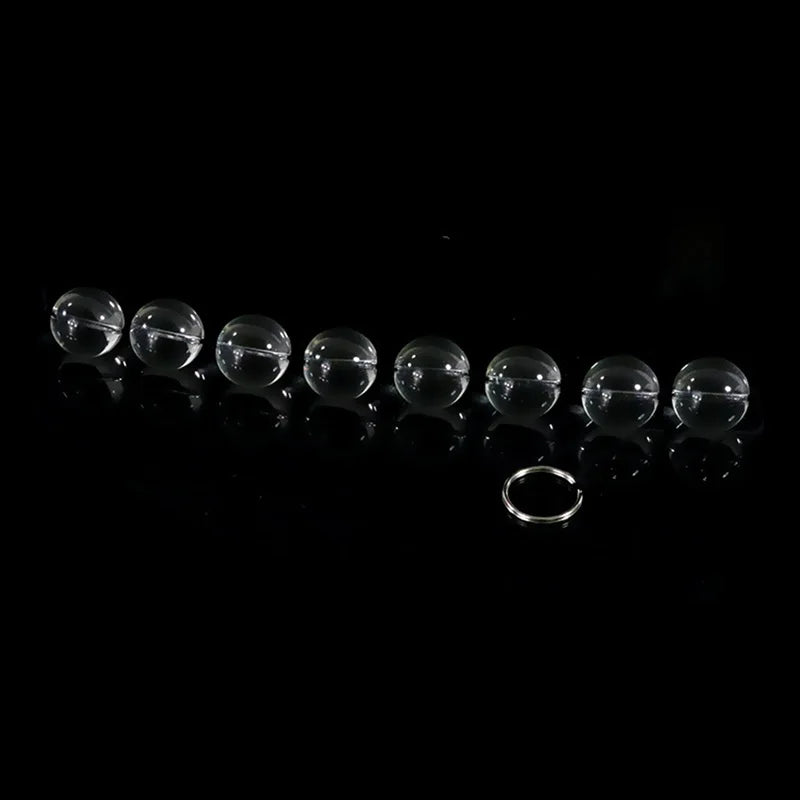 Transparent Glass Anal Bead Chain & Plug