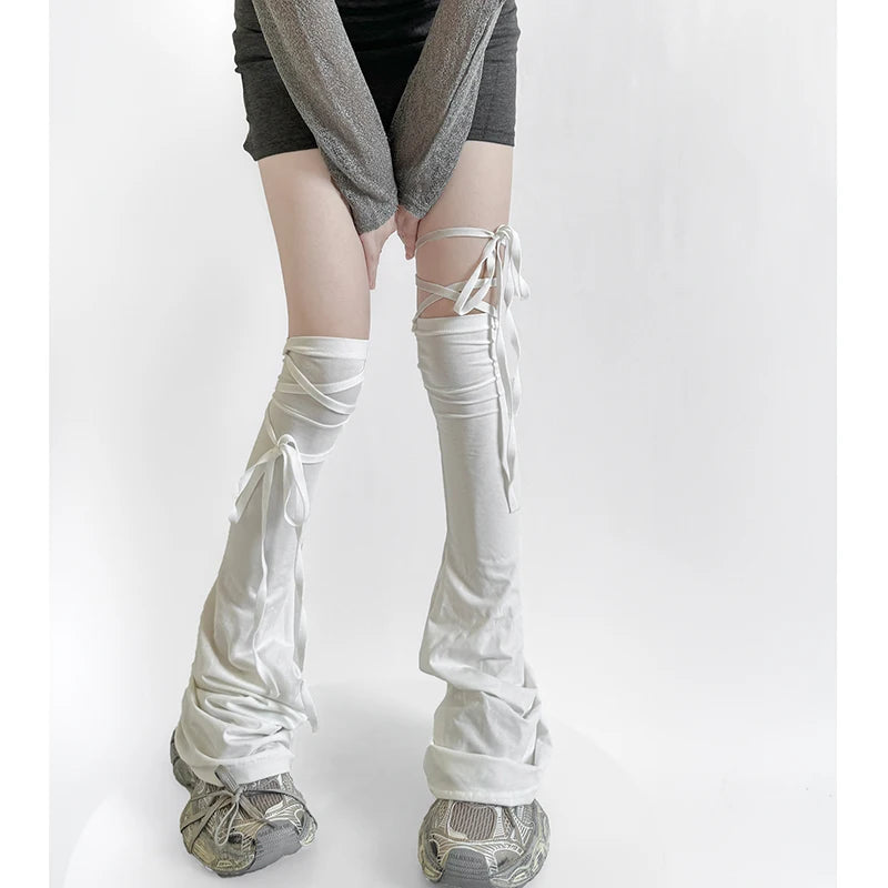 Tie-Up Over-the-Knee Y2K Leg Warmers