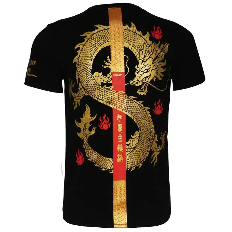 VSZAP MMA Short sleeved T-shirt Muay Thai Fitness Fighting Sports Training Running Taekwondo Training Top Men's Style