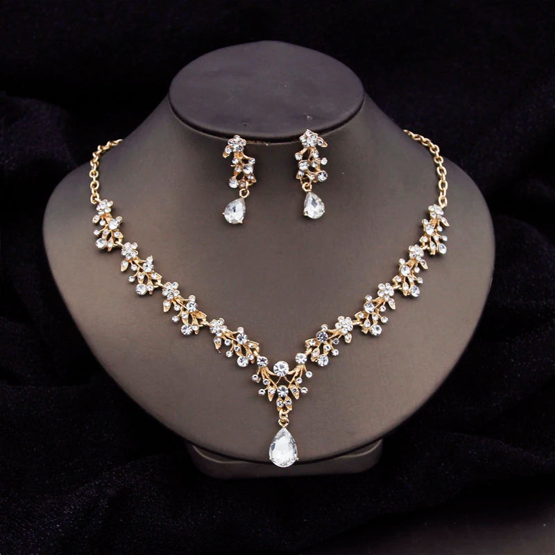 Crystal Choker Necklace & Earring Set