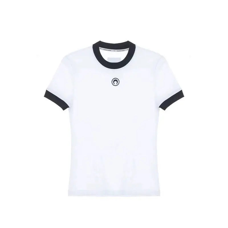 Women's Embroidered Moon Contrast T-Shirt