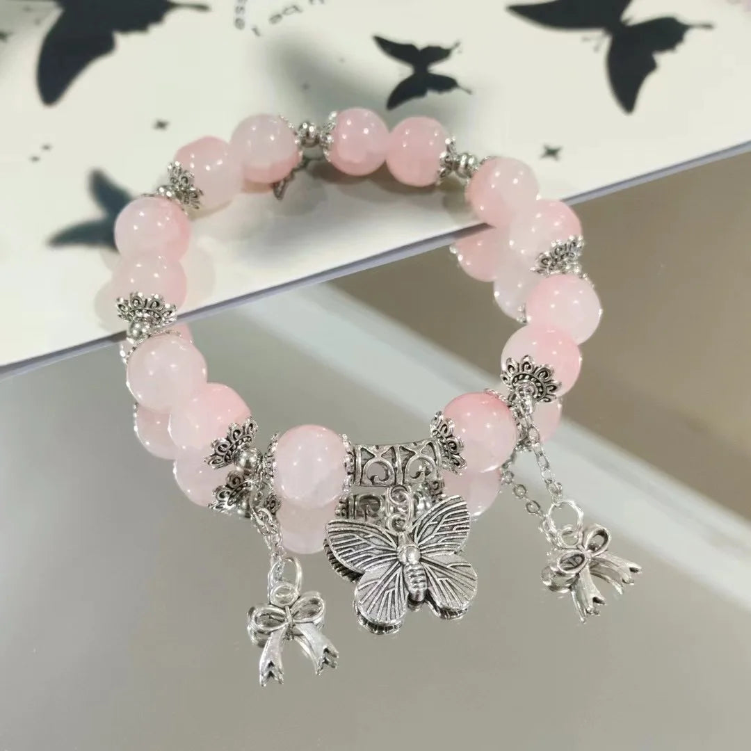 Cherry Blossom Crystal Beaded Bracelet