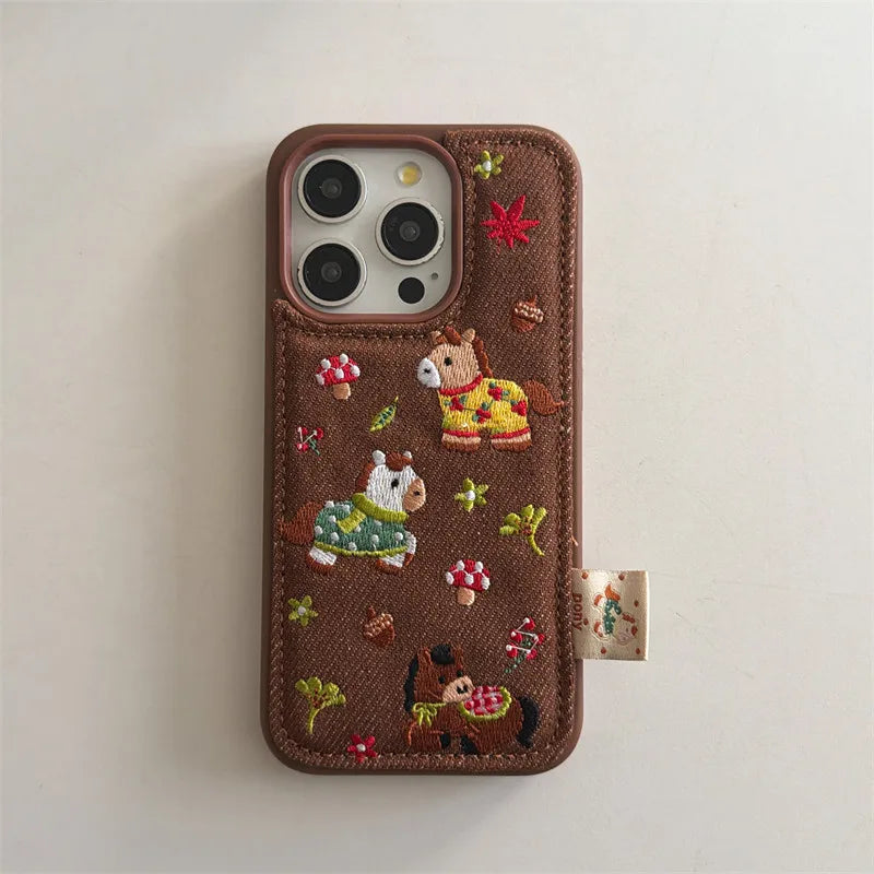 Kawaii Cartoon Girl Phone Case For iPhone 17 Pro 16 15 14 Pro Max Cover with Chain Shockproof Protective Cases For iPhone 16Prom