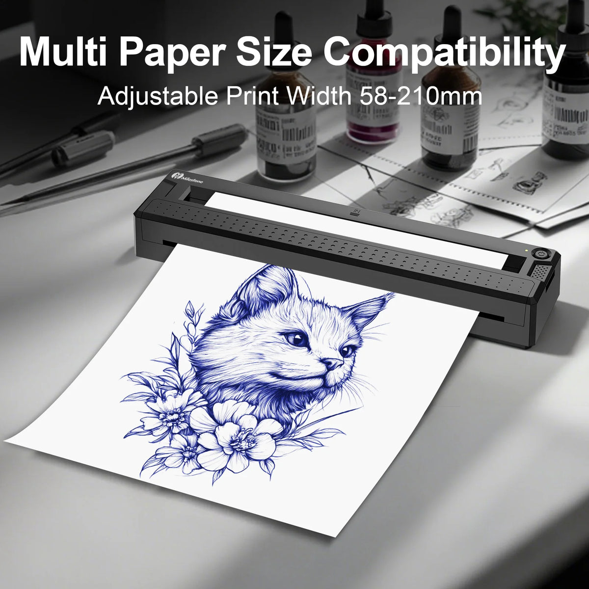 Portable Bluetooth Thermal Tattoo Stencil & Document Printer