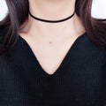 Dark punk sexy black PU choker collarbone chain Short Choker neck with collar necklace necklace women's neck accessories