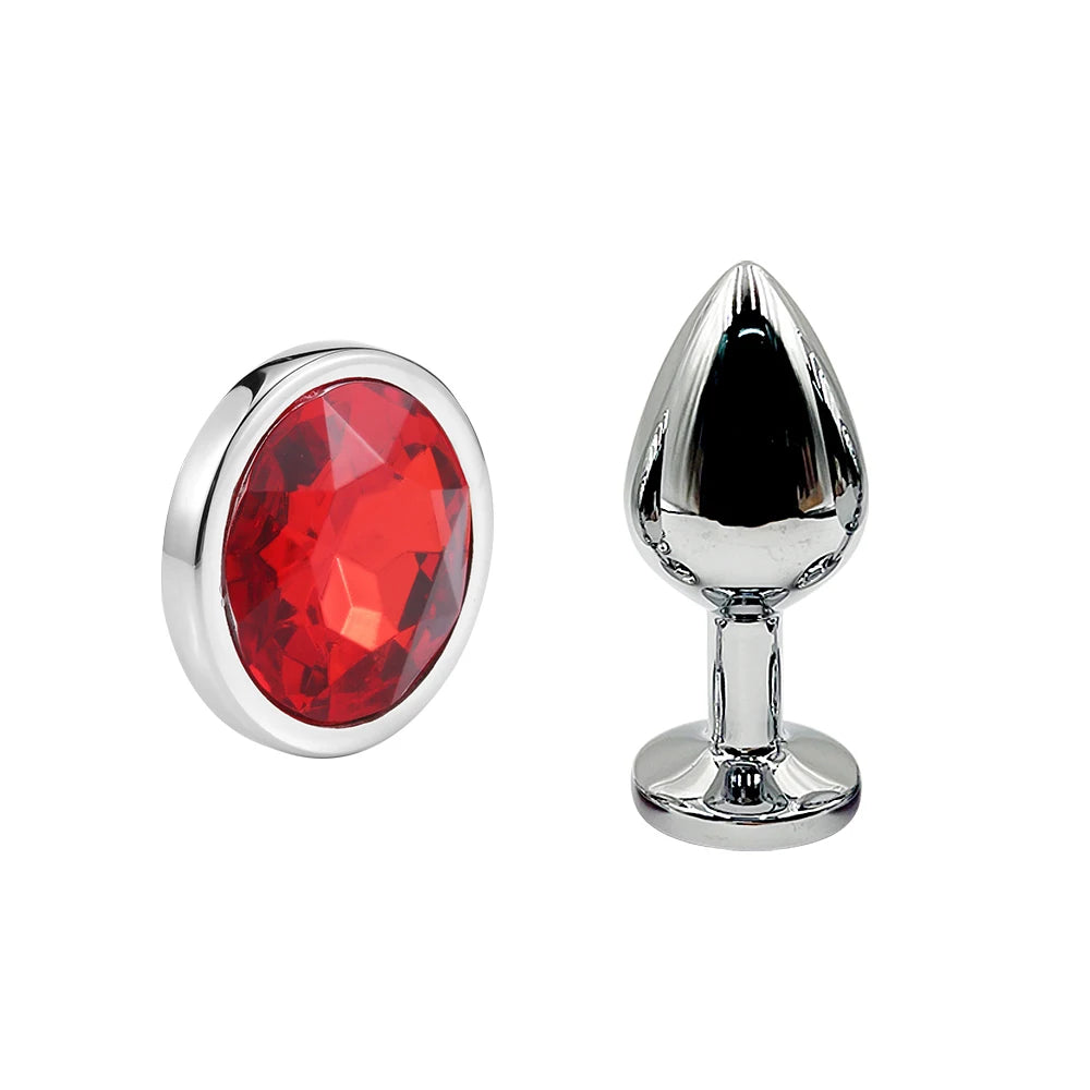 Crystal-Tip Stainless Steel Anal Plug