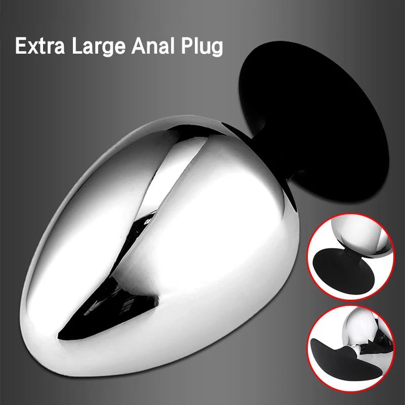 Extra-Large Stainless Steel Hollow Anal Plug