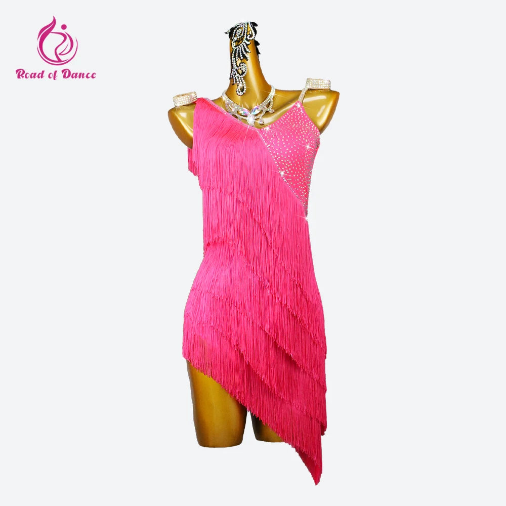 Sexy Dance Costume Latin Clothing Elegant Party Dress 2026 Womens Midi Practice Girls Stage Ballroom Skirt Cabaret Prom Suit