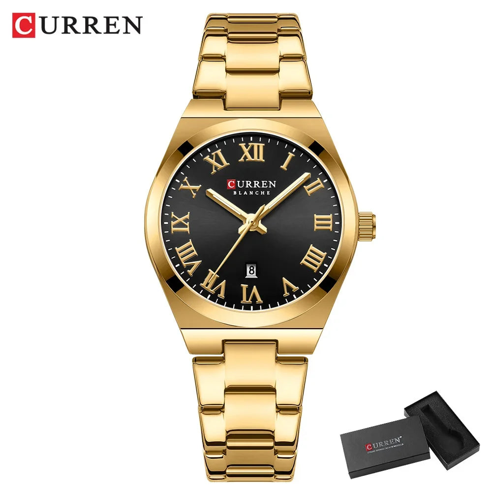 Women's Silver Stainless Steel Date Dress Watch