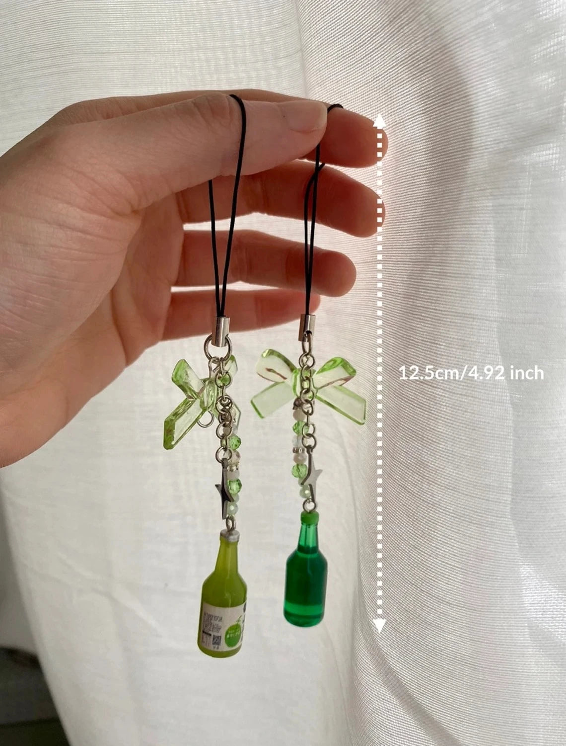 Y2K Green Soju-inspired Phone Charms | Cute & Adorable Original Green Soju Phone Charms | Soju-bottle Accessory