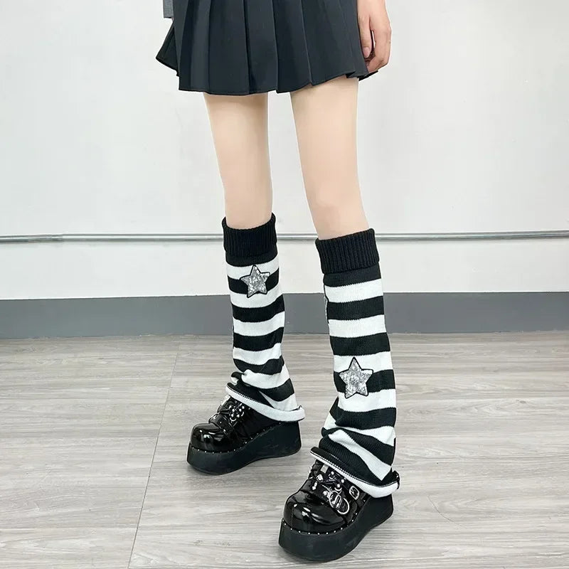 Star Stripe Gothic Lolita Leg Warmers