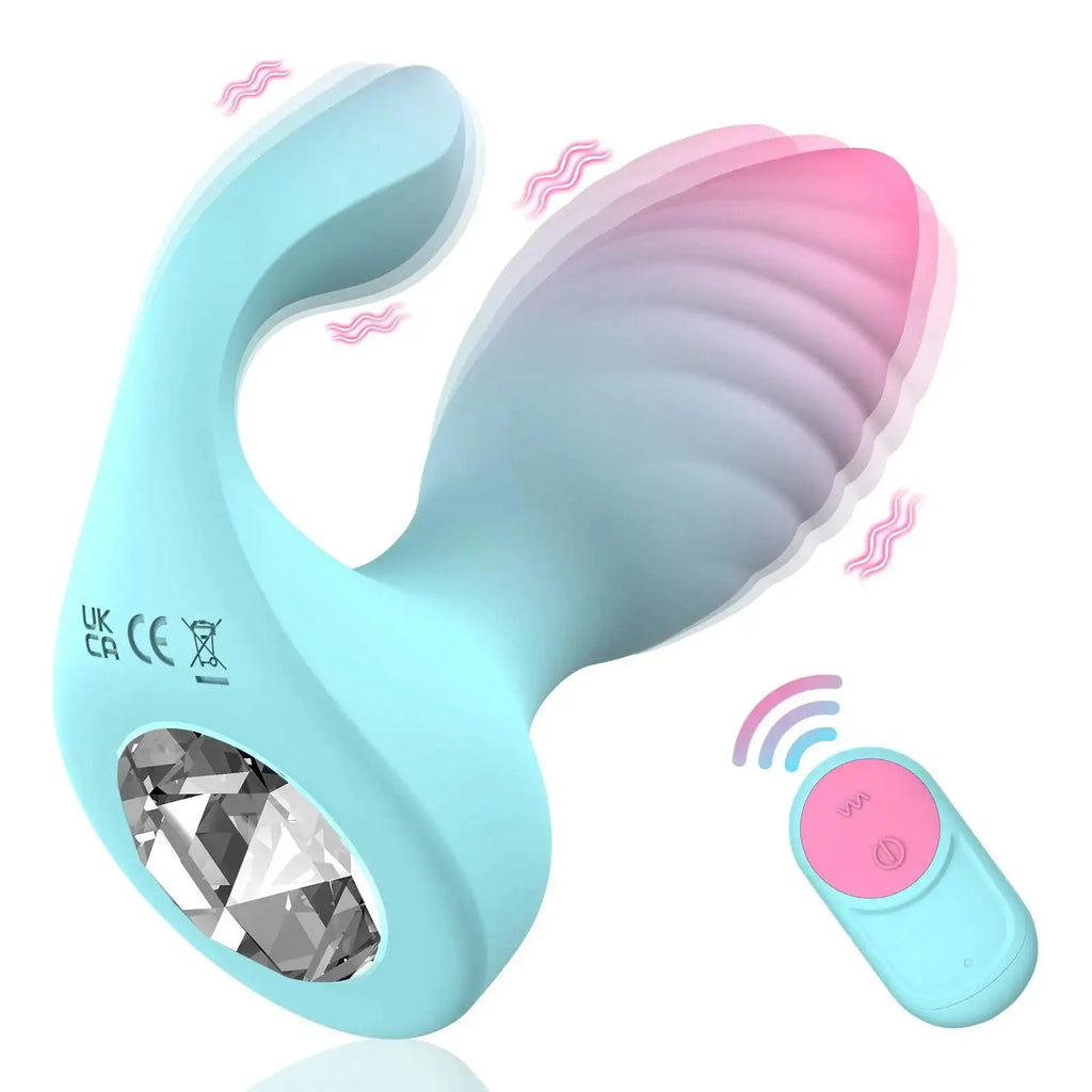 2-in-1 Remote Dual-Motor Crystal Anal Plug Vibrator