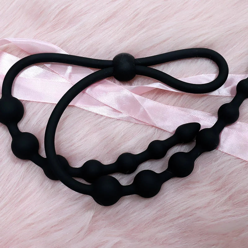 Extra-Long Silicone Anal Bead Trainer