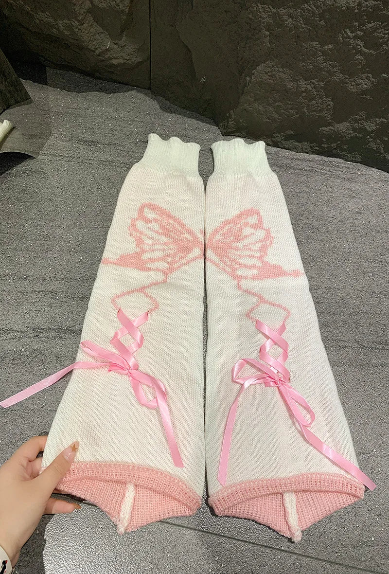 Heart Gothic Drawstring Y2K Leg Warmers