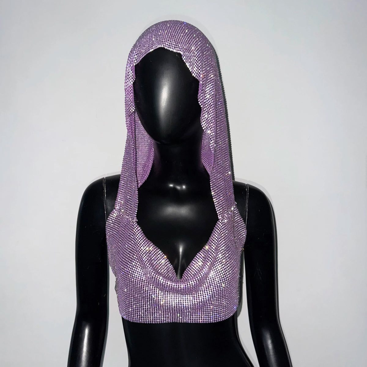 Women's Rhinestone Fishnet Crop Tank Top