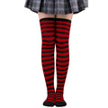Women Thigh High Over The Knee Socks for Girl Black White Striped Hosiery Long Cotton Stockings Kawaii Knitted Leg Warmers Socks