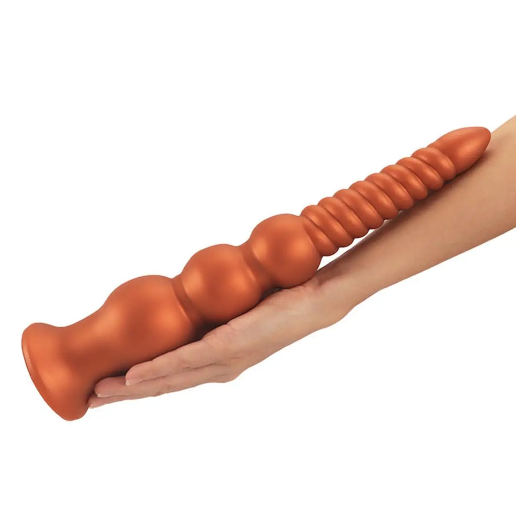 Gold Spiral Silicone Anal Bead Plug