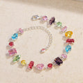 Brand 18K Gold Plated New Luxury Colourful Crystal Zircon Necklace For Women Fashion Party Jewelry Accessories Ladies Jewellery